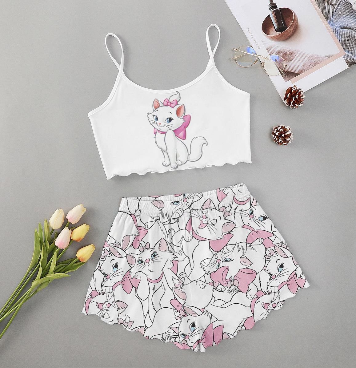 Conjunto Pijama Marie – Top Cropped e Short - Imagem 2